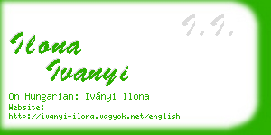 ilona ivanyi business card